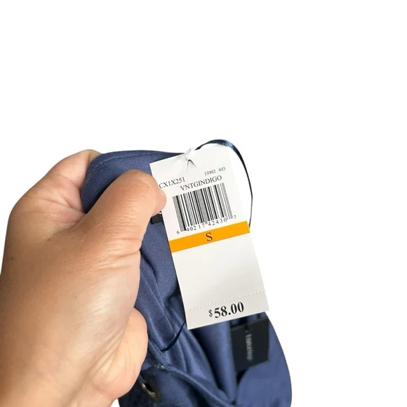 Cable & Gauge Blue Women's Short Sleeve Boat Neck Geometric Embroidered Top S - Picture 7 of 9